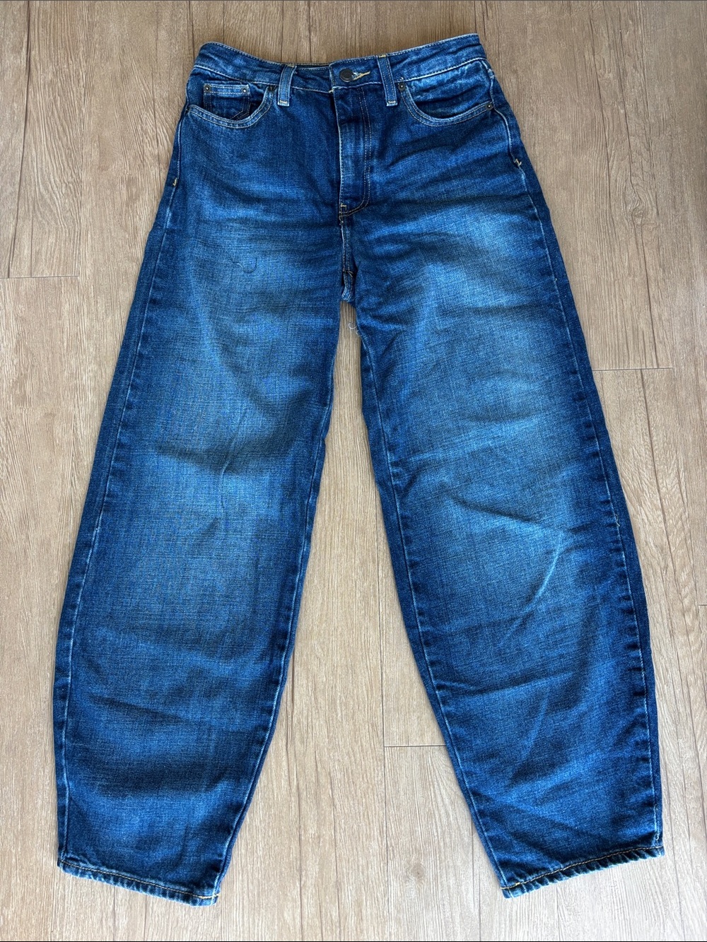 ZARA COLLECTION | Mid Rise Dark Wash Barrel Denim Size 2